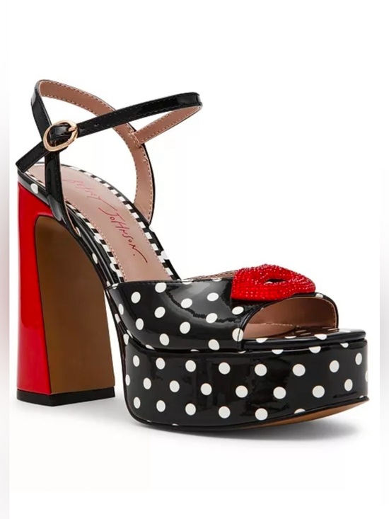 Betsey Johnson Shoes - Betsey Johnson Allyson Lips Polka Dot Platform Heels Sandals